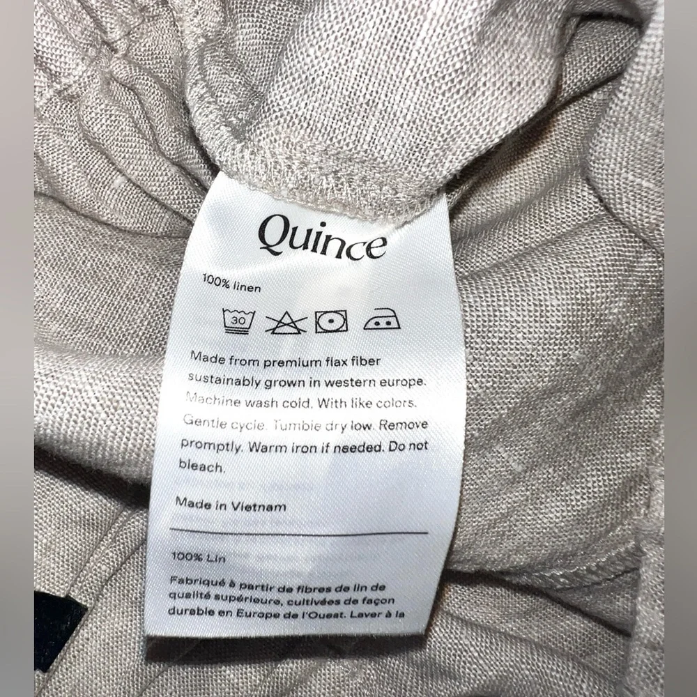 NWT Quince 100% European Linen Tapered Ankle Pants Flax Beach Vacation Resort XS